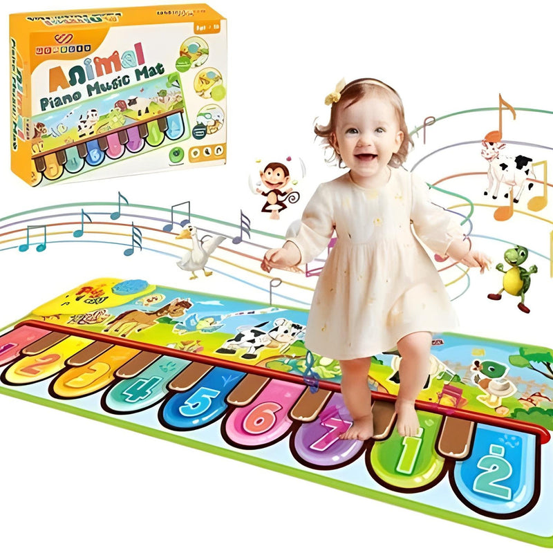 Todfod Musical Play Mat for Kid Activity Floor Mat with Piano Keyboard, Animal Sounds & Preloaded Melodies | Fun Learning Toy for Toddlers (1–4 Years)