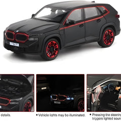 Black SUV model with red accents on a white background