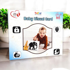 Baby Visual Card packaging with a child and elephant illustration, featuring Todfod branding.