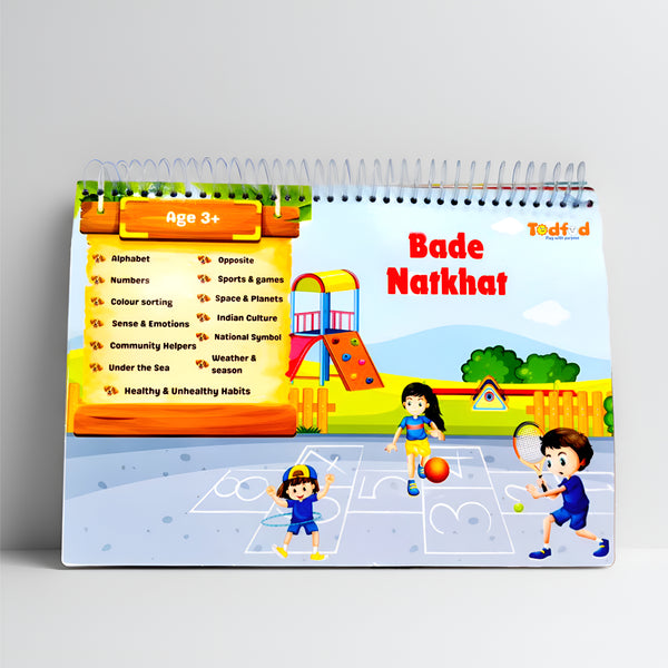 Todfod Bade Natkhat Velcro Learning Book for Toddlers | Hands-On Interactive Educational Activity for Early Learning
