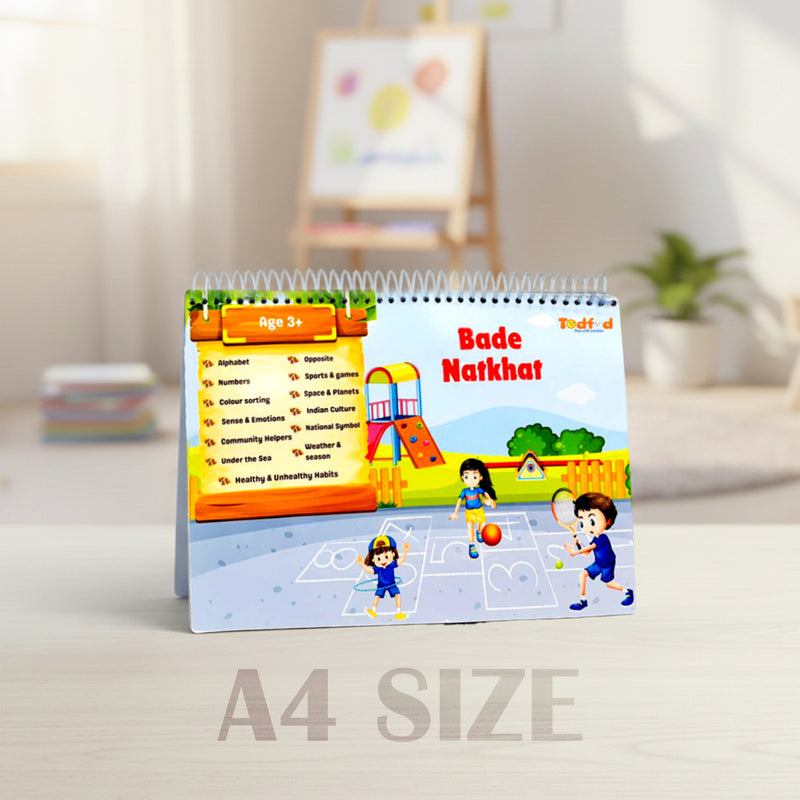 Todfod Bade Natkhat Velcro Learning Book for Toddlers | Hands-On Interactive Educational Activity for Early Learning