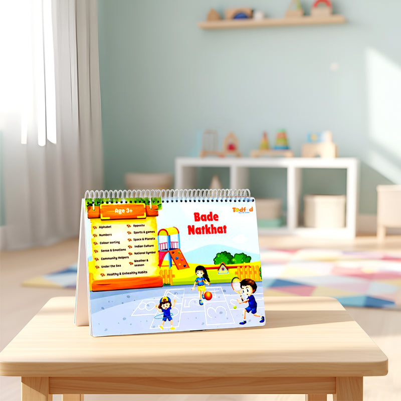 Todfod Bade Natkhat Velcro Learning Book for Toddlers | Hands-On Interactive Educational Activity for Early Learning