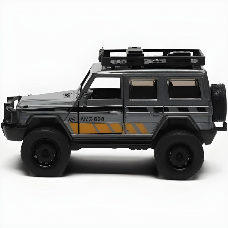 Model of a rugged vehicle with 'AMZ-G63' branding on a white background