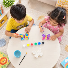 Todfod DIY Butterfly Painting Kit for Kids | 3 White Butterfly Figures with 6 Paint Colors and Brush | Creative Art and Craft Activity Set