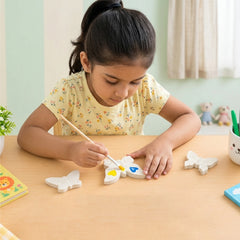 Todfod DIY Butterfly Painting Kit for Kids with 3 White Butterfly Shapes, 6 Paint Colours and Paint Brush