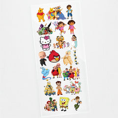 Todfod Cartoon Characters DTF Transfer Sticker Sheet | 4x11 Inch Premium Heat Transfer Vinyl for T-Shirts, Hoodies, Bags & DIY Fabric Printing