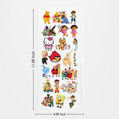 Todfod Cartoon Characters DTF Transfer Sticker Sheet | 4x11 Inch Premium Heat Transfer Vinyl for T-Shirts, Hoodies, Bags & DIY Fabric Printing