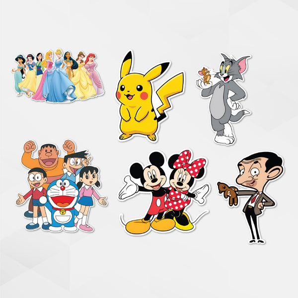 Todfod Cartoon Character Fridge Magnet Set | 3 Inch Colorful MDF Wood Fun Anime & Disney Magnets for Kids & Home Decor - Todfod