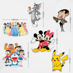 Todfod Cartoon Character Fridge Magnet Set | 3 Inch Colorful MDF Wood Fun Anime & Disney Magnets for Kids & Home Decor - Todfod