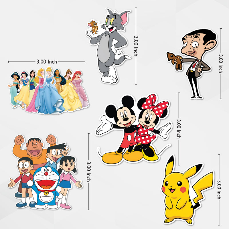 Todfod Cartoon Character Fridge Magnet Set | 3 Inch Colorful MDF Wood Fun Anime & Disney Magnets for Kids & Home Decor - Todfod