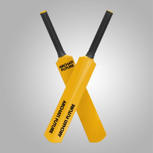 Todfod Personalized Yellow Cricket Bat | Custom Name & Logo Print Wooden Bat | Archati Future Sports Gift for Kids Adults & Corporate Events