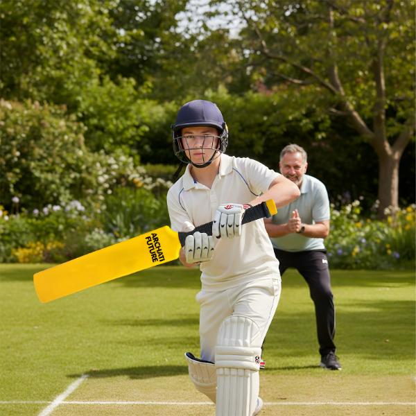 Todfod Personalized Yellow Cricket Bat | Custom Name & Logo Print Wooden Bat | Archati Future Sports Gift for Kids Adults & Corporate Events