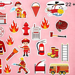 Collection of fire-themed stickers on a pink background