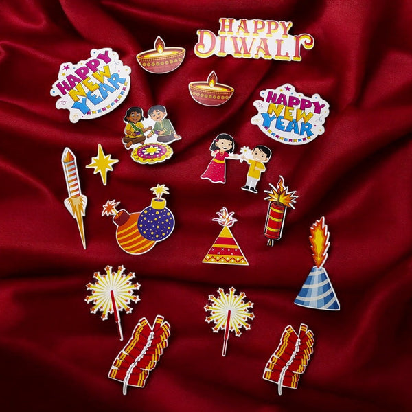 Todfod Diwali and New Year Theme Cards for Baby Photo shoot and Learning  (Set of 10)