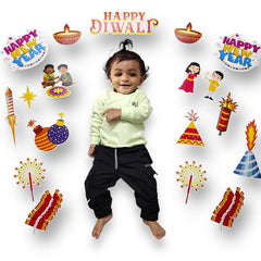 Todfod Diwali Photo Booth  16+ Props for Family & Kids | Festive Diwali Decoration Props Set | Diya, Rangoli & Indian Festival Selfie Props for Photoshoot, Party & Home Celebration