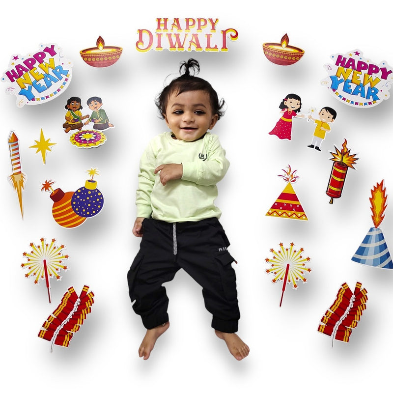 Todfod Diwali Photo Booth  16+ Props for Family & Kids | Festive Diwali Decoration Props Set | Diya, Rangoli & Indian Festival Selfie Props for Photoshoot, Party & Home Celebration