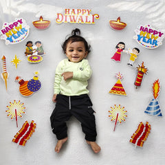 Todfod Diwali Photo Booth  16+ Props for Family & Kids | Festive Diwali Decoration Props Set | Diya, Rangoli & Indian Festival Selfie Props for Photoshoot, Party & Home Celebration