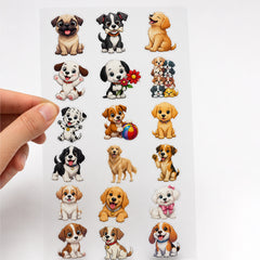 Todfod Cute Dogs DTF Transfer Sticker Sheet | 4x11 Inch Premium Heat Transfer Film for T-Shirts, Hoodies, Bags & DIY Fabric Printing