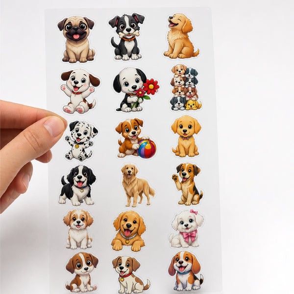 Todfod Cute Dogs DTF Transfer Sticker Sheet | 4x11 Inch Premium Heat Transfer Film for T-Shirts, Hoodies, Bags & DIY Fabric Printing