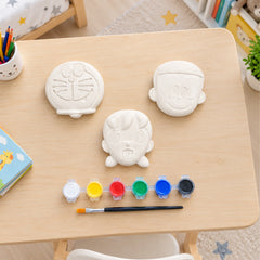 Todfod DIY Plaster Painting Kit for Kids – 3 Cartoon Designs with 6 Colours and Paint Brush, Creative Art and Craft Activity Set