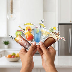 TodFod Drinks Fridge Magnet Set of 6 | 3 Inch Colorful Cartoon Beverage MDF Wood Magnets for Home & Kitchen Decor - Todfod