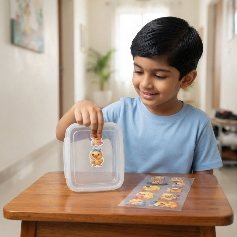 TodFod Cute Duck DTF Heat Transfer Sticker Sheet | Adorable Duck Cartoon Iron-On Transfers for T-Shirts, Clothes, Bags & Fabric DIY Crafts | 11 x 4 Inch