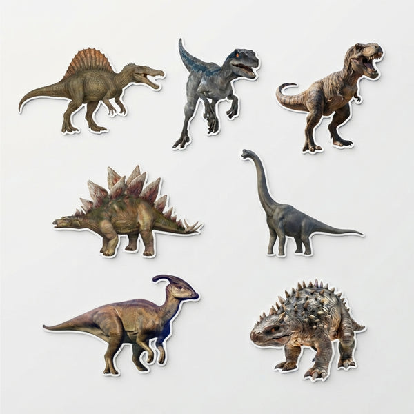 Todfod Dinosaur Fridge Magnet Set of 7 | Realistic Dinosaur Decorative Refrigerator Magnets for Kids | Strong Wooden Magnets for Kitchen, Home, Office & School