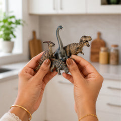 Todfod Dinosaur Fridge Magnet Set of 7 | Realistic Dinosaur Decorative Refrigerator Magnets for Kids | Strong Wooden Magnets for Kitchen, Home, Office & School