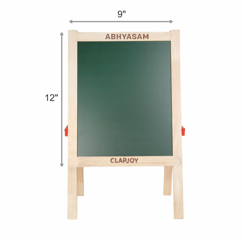 Wooden Easel Board for Kids | 2-in-1 Double-Sided Blackboard & Whiteboard | Drawing, Writing & Learning Board with Chalk, Marker & Duster | Portable Kids Study Board