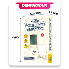 Wooden Easel Board for Kids | 2-in-1 Double-Sided Blackboard & Whiteboard | Drawing, Writing & Learning Board with Chalk, Marker & Duster | Portable Kids Study Board