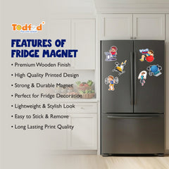 TodFod Exercise Fridge Magnet Set of 6 | 3 Inch Cartoon Fitness & Gym Workout MDF Wood Magnets for Home & Office Decor