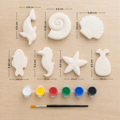 Todfod POP Plaster DIY Painting Kit | sea life shapes, vibrant paints, and a paintbrush for a fun and creative art and craft activity for kids.