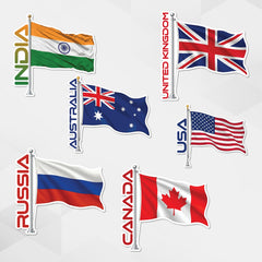 TodFod Flags Fridge Magnet Set of 6 | 3 Inch World Country Flags MDF Wood Magnets for Kids & Home Decor