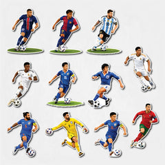 TodFod Football Players Fridge Magnet Set of 11 | 3 Inch Famous Soccer Superstars in Club & National Jersey MDF Wood Magnets