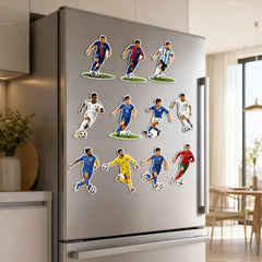 TodFod Football Players Fridge Magnet Set of 11 | 3 Inch Famous Soccer Superstars in Club & National Jersey MDF Wood Magnets