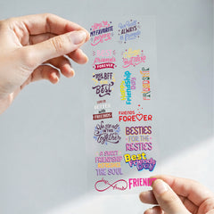 Todfod Friendship Quotes DTF Transfer Sticker Sheet | 4x11 Inch Premium Heat Transfer Film for T-Shirts, Hoodies, Bags & DIY Fabric Printing