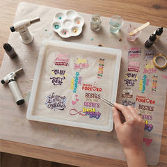 Todfod Friendship Quotes DTF Transfer Sticker Sheet | 4x11 Inch Premium Heat Transfer Film for T-Shirts, Hoodies, Bags & DIY Fabric Printing