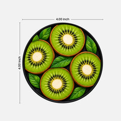 Todfod 3D Fruit Design MDF Coasters Set of 6 | 4 Inch Round Decorative Tea Cup and Coffee Mug Coasters | Colourful Fruit Printed Table Coasters for Home and Office