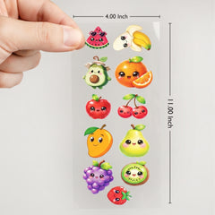 TodFod Cute Fruit DTF Heat Transfer Sticker Sheet | Adorable Fruit Cartoon Iron-On Transfers for T-Shirts, Clothes, Bags & Fabric DIY Crafts | 11 x 4 Inch