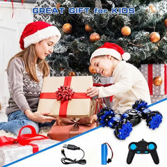 Todfod Hand Gesture Sensor RC Stunt Car – Double-Sided Rotating Remote Control Car for Kids | Gesture Controlled LED RC Toy