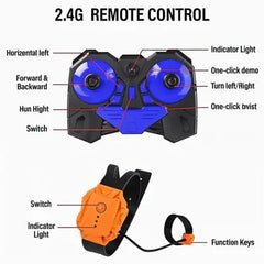 Todfod Hand Gesture Sensor RC Stunt Car – Double-Sided Rotating Remote Control Car for Kids | Gesture Controlled LED RC Toy