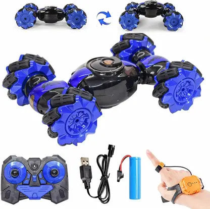 Todfod Hand Gesture Sensor RC Stunt Car – Double-Sided Rotating Remote Control Car for Kids | Gesture Controlled LED RC Toy