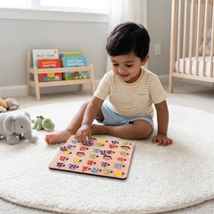 Todfod Hindi Alphabet Wooden  Puzzle Board for Kids | Ka se Gya Varnamala Letter Matching Educational Toy | Montessori Wooden Learning Puzzle for Toddlers 2+ Years | Early Brain Development & Fine Motor Skills Toy