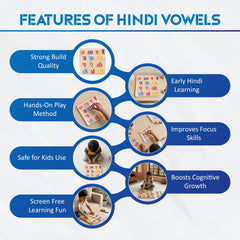 Todfod Hindi Swar Wooden Vowels Puzzle Board for Kids | Hindi Varnamala Alphabet Matching Educational Toy | Montessori Wooden Learning Puzzle for Toddlers 2+ Years | Early Brain Development & Fine Motor Skills Toy