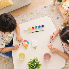 Todfod DIY Plaster Painting Kit for Kids, Ice Cream Shapes Art and Craft Set with 3 Figures, 6 Paint Colours and 1 Paintbrush