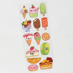 TodFod Cute Ice Cream DTF Heat Transfer Sticker Sheet | Adorable Ice Cream & Dessert Cartoon Iron-On Transfers for T-Shirts, Clothes, Bags & Fabric DIY Crafts | 11 x 4 Inch