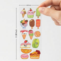 TodFod Cute Ice Cream DTF Heat Transfer Sticker Sheet | Adorable Ice Cream & Dessert Cartoon Iron-On Transfers for T-Shirts, Clothes, Bags & Fabric DIY Crafts | 11 x 4 Inch