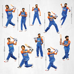 TodFod Indian Cricketers Fridge Magnet Set of 10 | 3 Inch Dream11 India Team Batting & Bowling MDF Wood Magnets