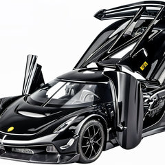Todfod Jesko 1:32 Scale Die-Cast Model Car Toy | Metal Pull Back Sports Car with Light & Sound | Realistic Miniature Collectible Vehicle for Kids & Boys