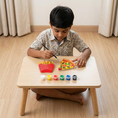 Todfod DIY Plaster Painting Kit for Kids, Junk Food Designs Art and Craft Set with 2 Figures, 6 Paint Colours and 1 Paintbrush